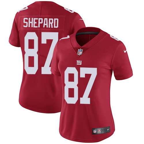 Nike Giants #87 Sterling Shepard Red Alternate Women's Stitched NFL Vapor Untouchable Limited Jersey